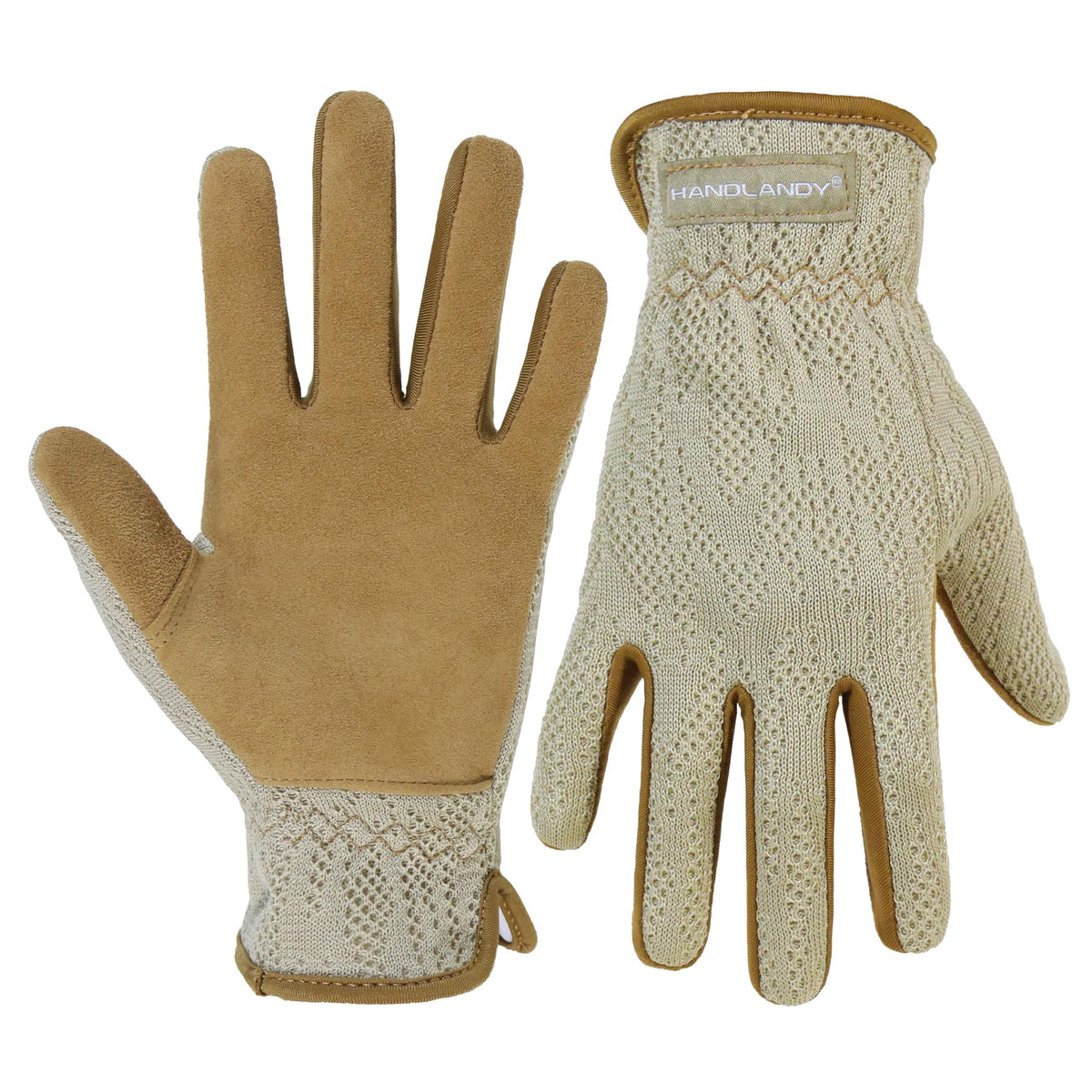 HANDLANDY garden gloves for women with breathable back keep hands cool during gardening tasks.