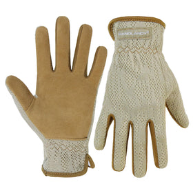 HANDLANDY garden gloves for women with breathable back keep hands cool during gardening tasks.