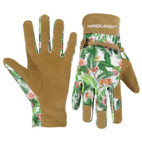 HANDLANDY women's leather garden glove with a durable palm for grip.