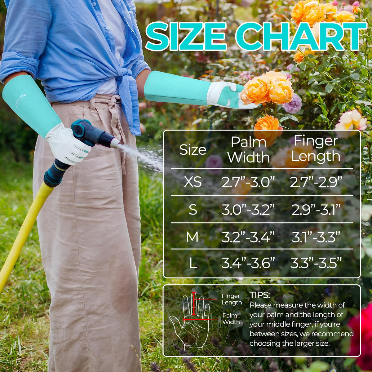 HANDLANDY long gloves guard forearms during pruning and yard tasks.