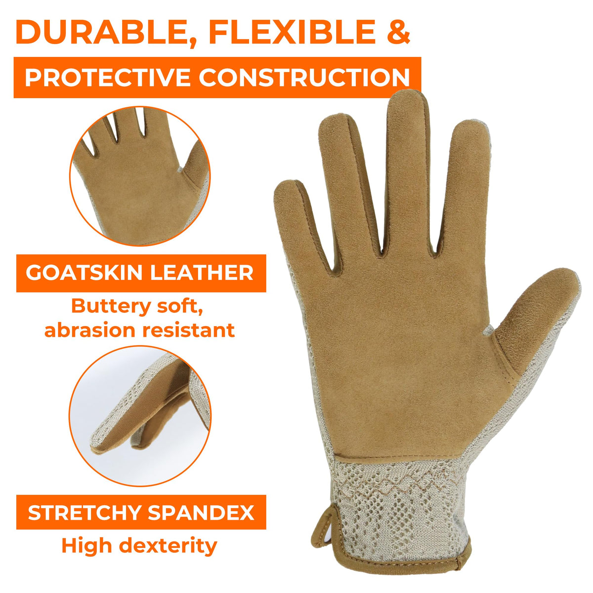 HANDLANDY gloves back view with breathable 3D mesh, keeping hands cool during extended sessions.