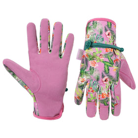 HANDLANDY gardening gloves women pink, comfortable slip-on design for gardening.
