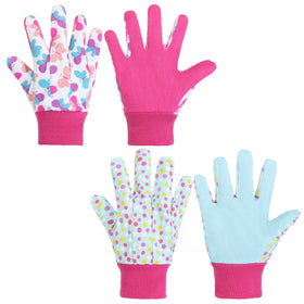HANDLANDY kids gardening gloves with pink butterfly print for outdoor fun