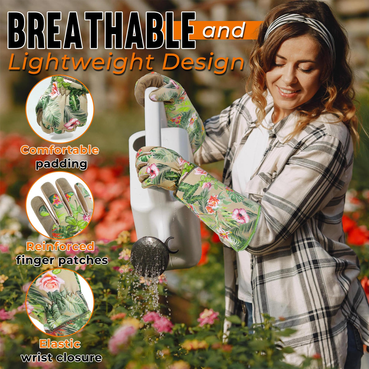 Forearm-length HANDLANDY gloves shield forearms from scratches and sun exposure