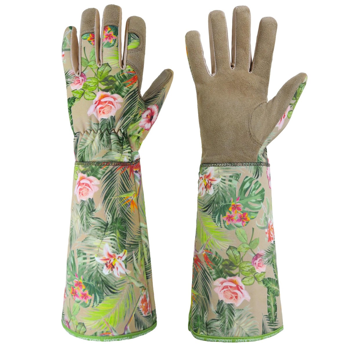 HANDLANDY leather gloves for women protecting hands during rose pruning with comfort