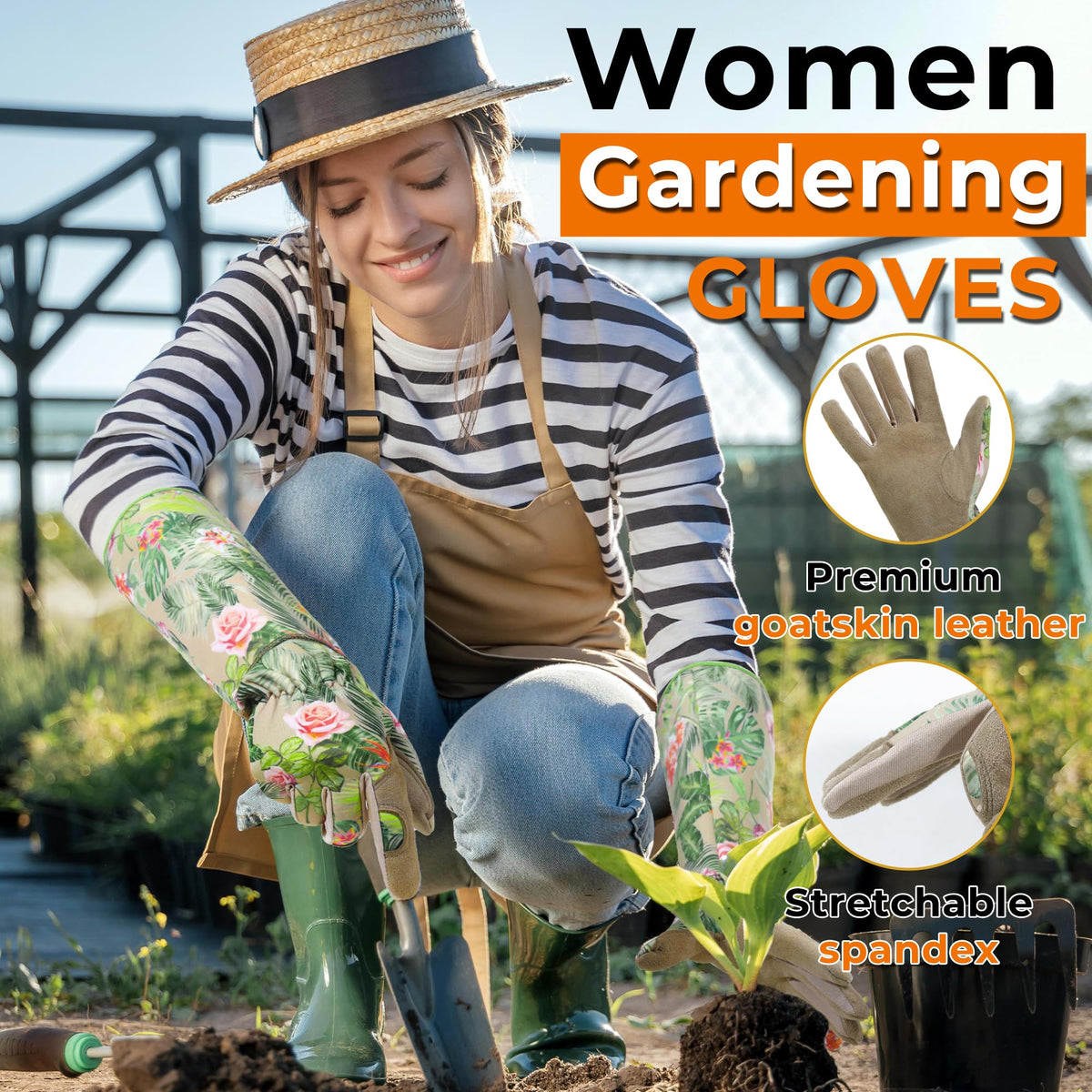 HANDLANDY gloves provide scratch protection while handling prickly roses and cacti