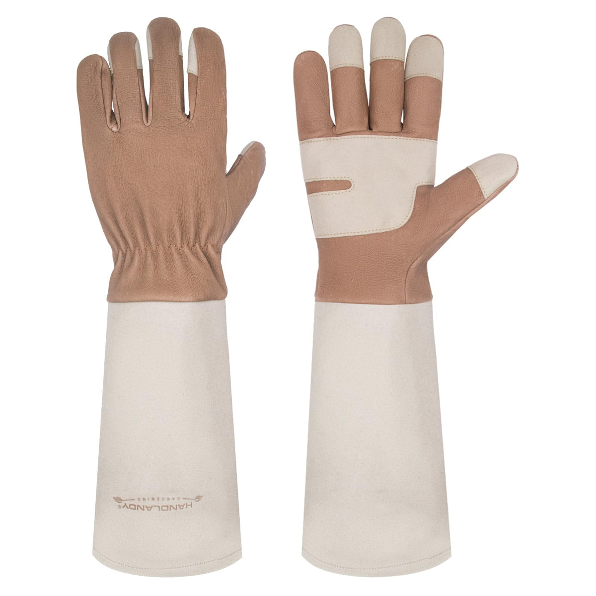 HANDLANDY long gardening gloves shield forearms from rose thorns during pruning