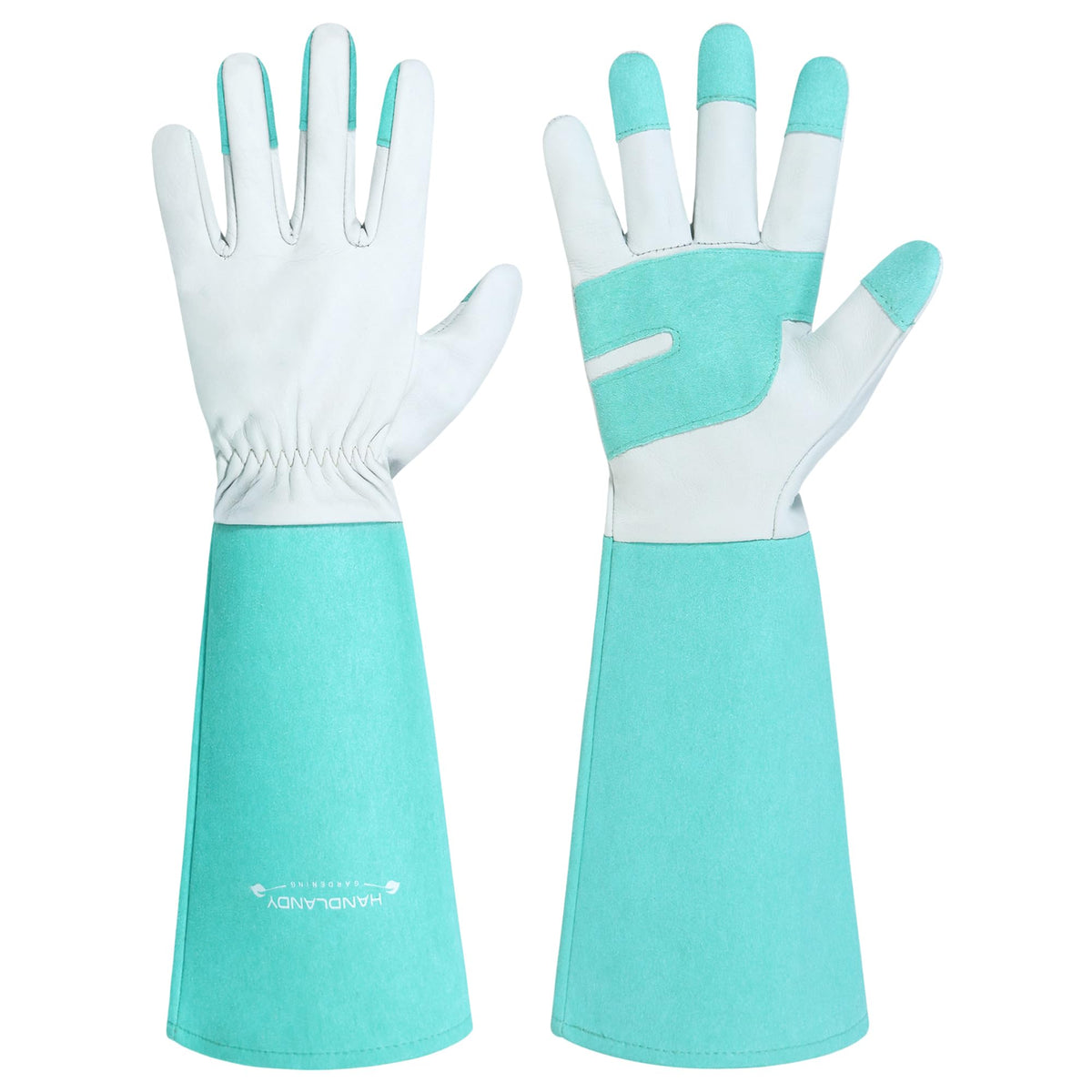 Handlandy thorn-proof long gloves shield hands and forearms during rose pruning