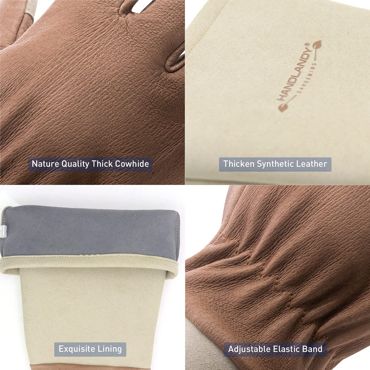 HANDLANDY palm and fingertip padding enhances grip and comfort