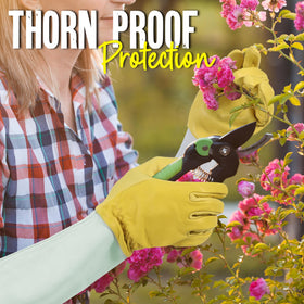 HANDLANDY Rose Pruning Gloves show extended forearm sleeve protection.