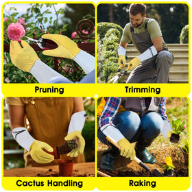 HANDLANDY Rose Pruning Gloves leather close-up showing durable construction.