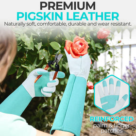 Handlandy rose pruning gloves leather gauntlets for thorny plants