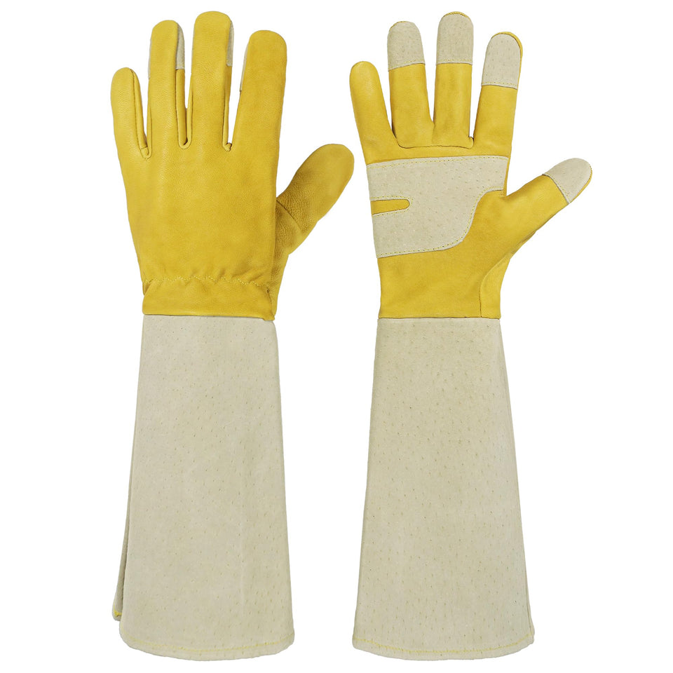 HANDLANDY Rose Pruning Gloves with leather palm for all-day comfort