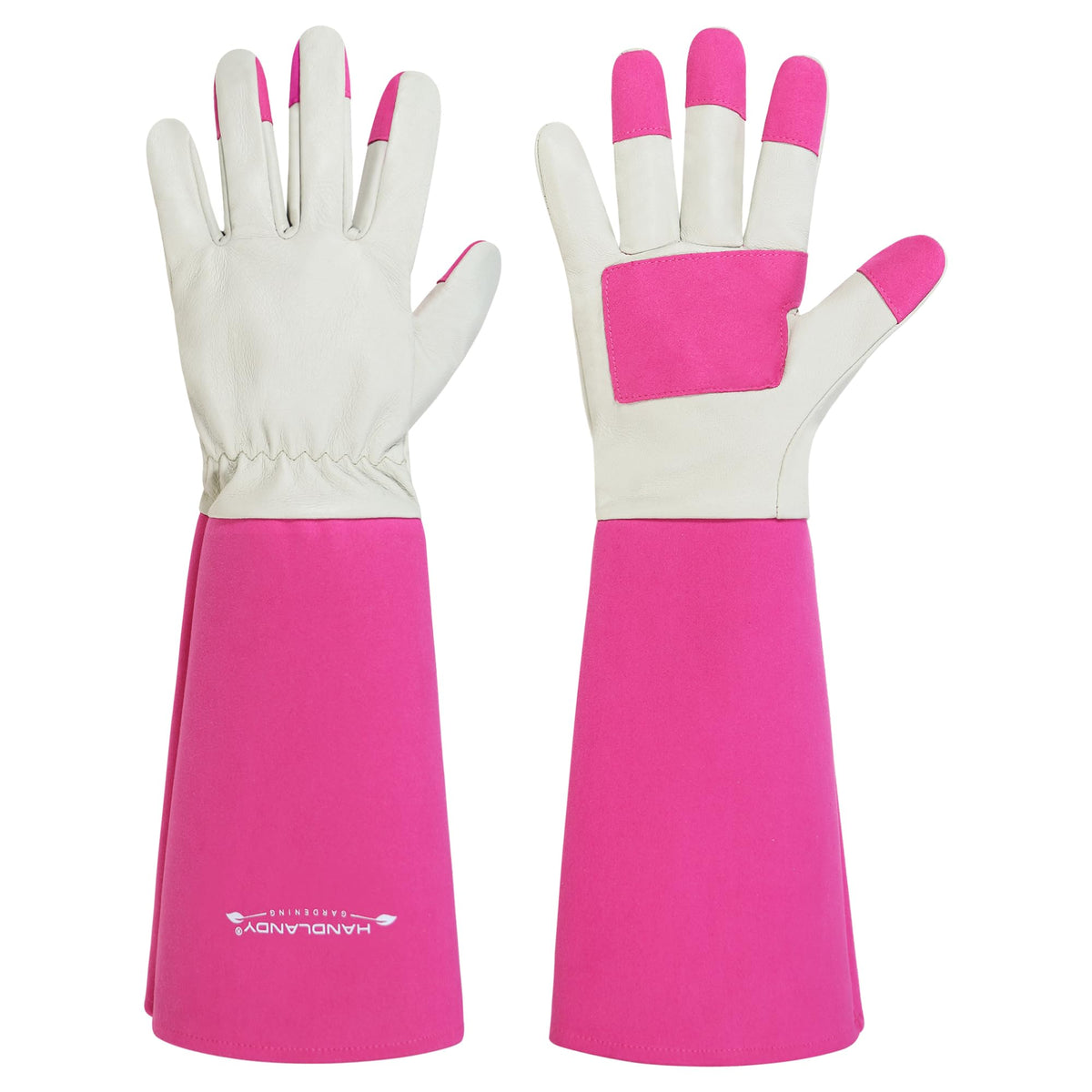 HANDLANDY Rose pruning gloves with pigskin palm provide breathable comfort for pruning roses.