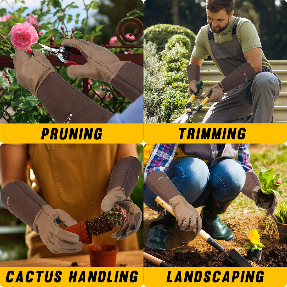 HANDLANDY soft puncture-resistant gloves protect against thorny shrubs.