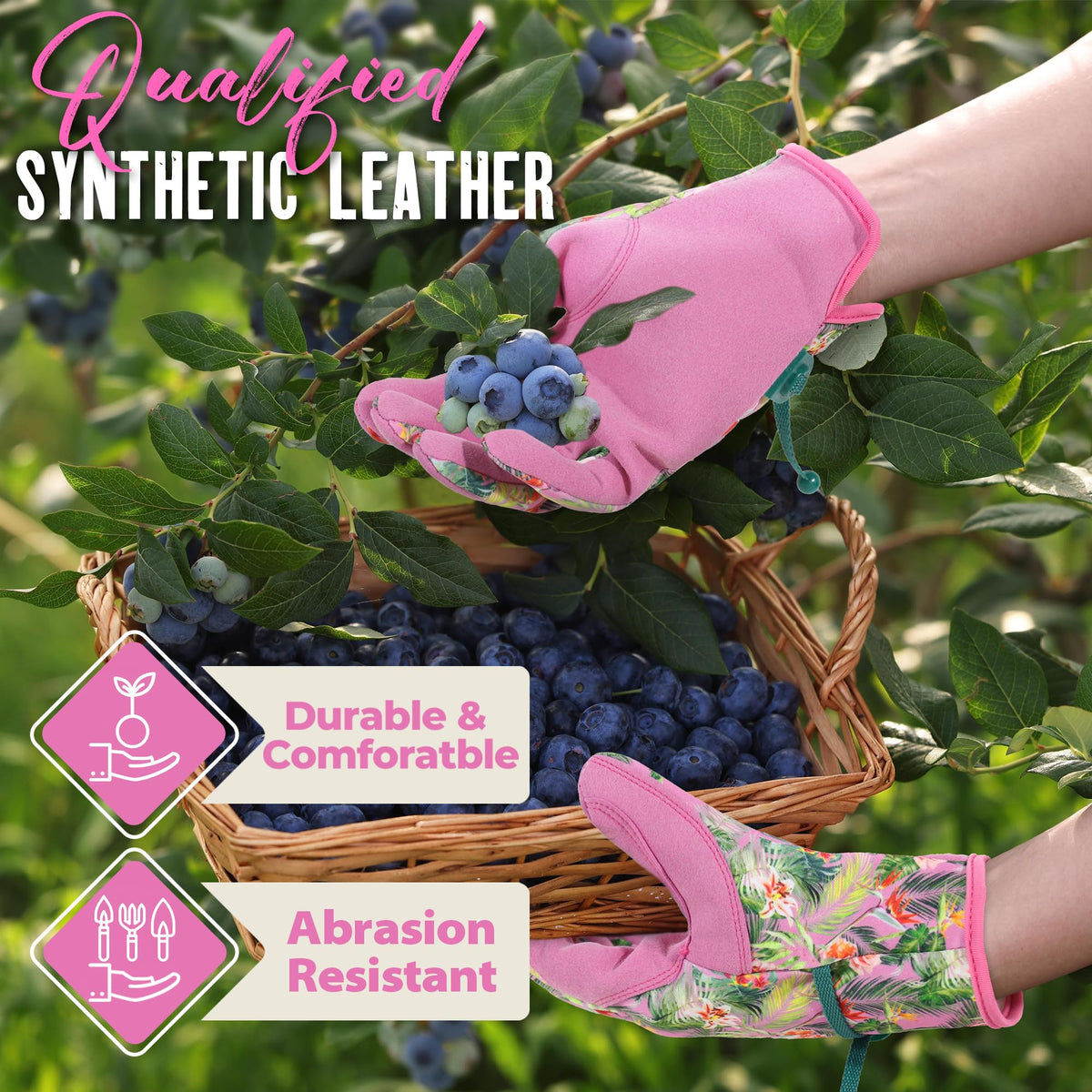 HANDLANDY gloves textured synthetic leather palms for a secure grip.