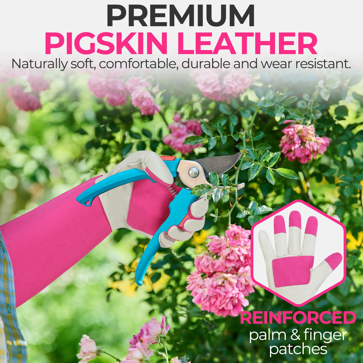 HANDLANDY Thornproof gloves shield palm and back while handling thorny stems.