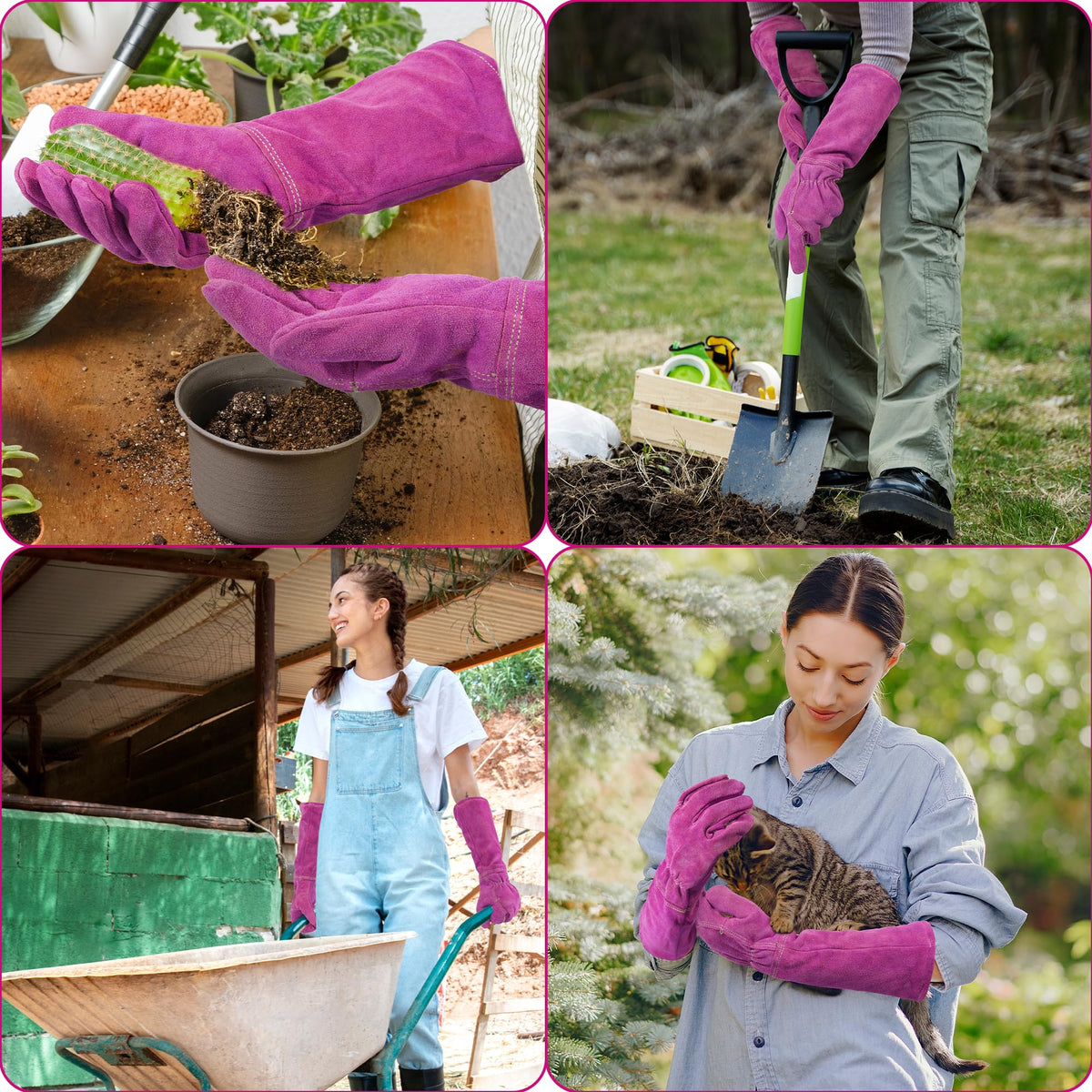 HANDLANDY women’s rosy gardening gloves suitable for pruning and garden cleanup