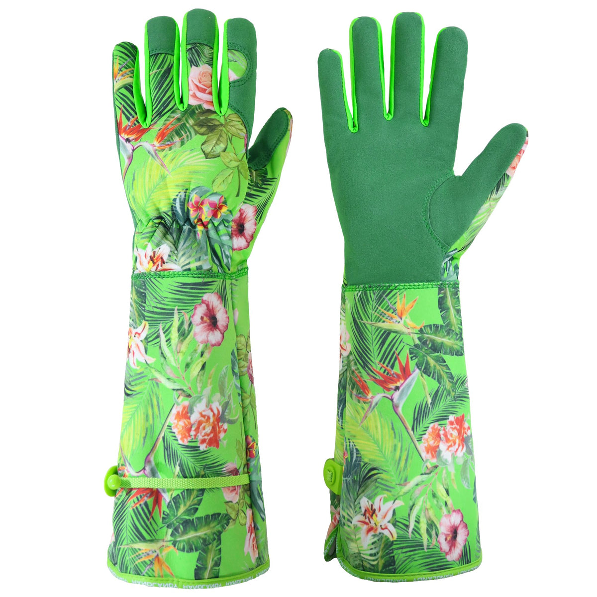 HANDLANDY women's garden gloves for rose pruning with durable synthetic-leather palms.