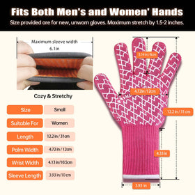 Soft cotton lining in HandLove pink gloves providing breathable comfort during cooking.