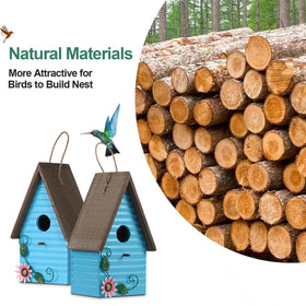 Handrong bluebird house features a large clean-access door for easy maintenance.