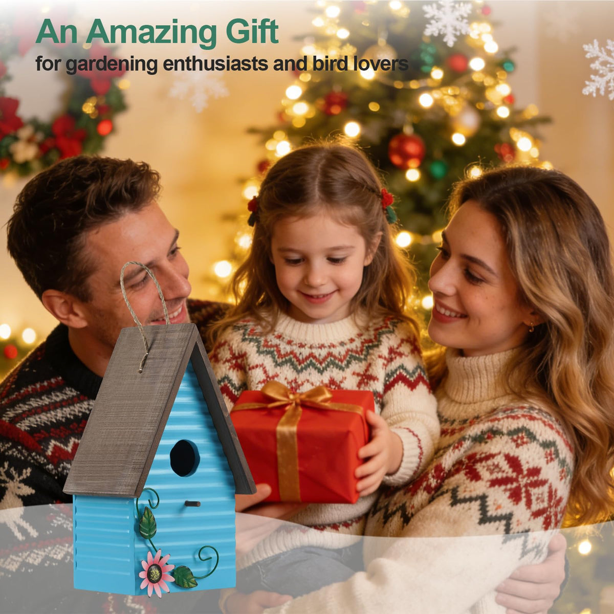 Handrong bluebird house comes boxed, ideal as a thoughtful bird lover gift.