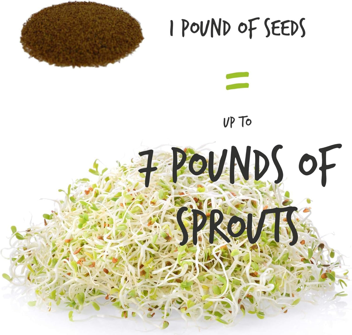 Handy Pantry 5-part salad mix sprouts ready to add to meals.