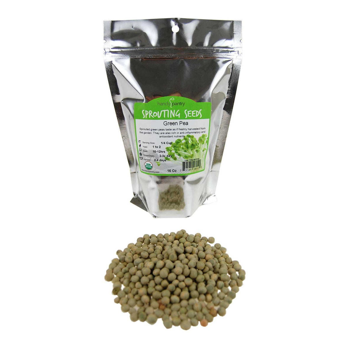 Handy Pantry green pea sprouting seed for fresh sprouts