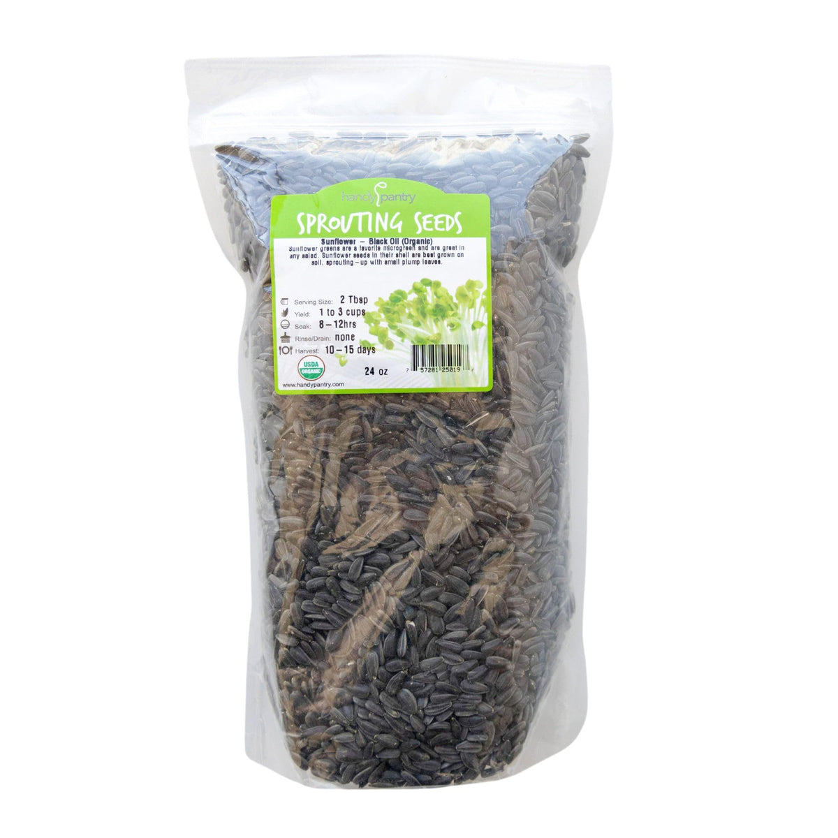 Handy Pantry sunflower microgreens tray ready to grow fresh greens.