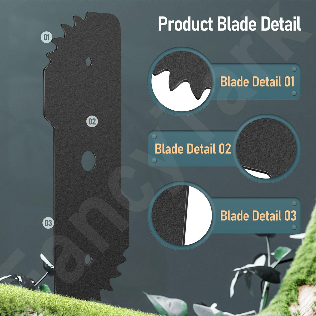 HandyTek EB-007 blade installed on LE750 for quick lawn edging.