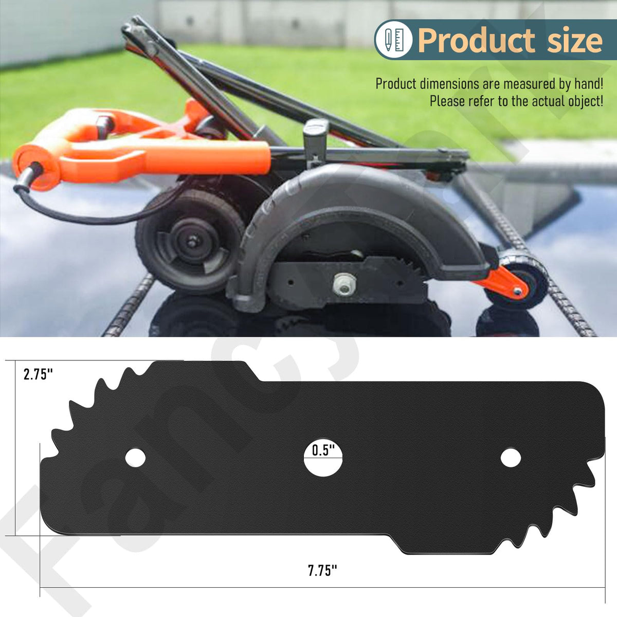 Close-up of HandyTek EB-007 7.5-inch blade with precise replacement fit.