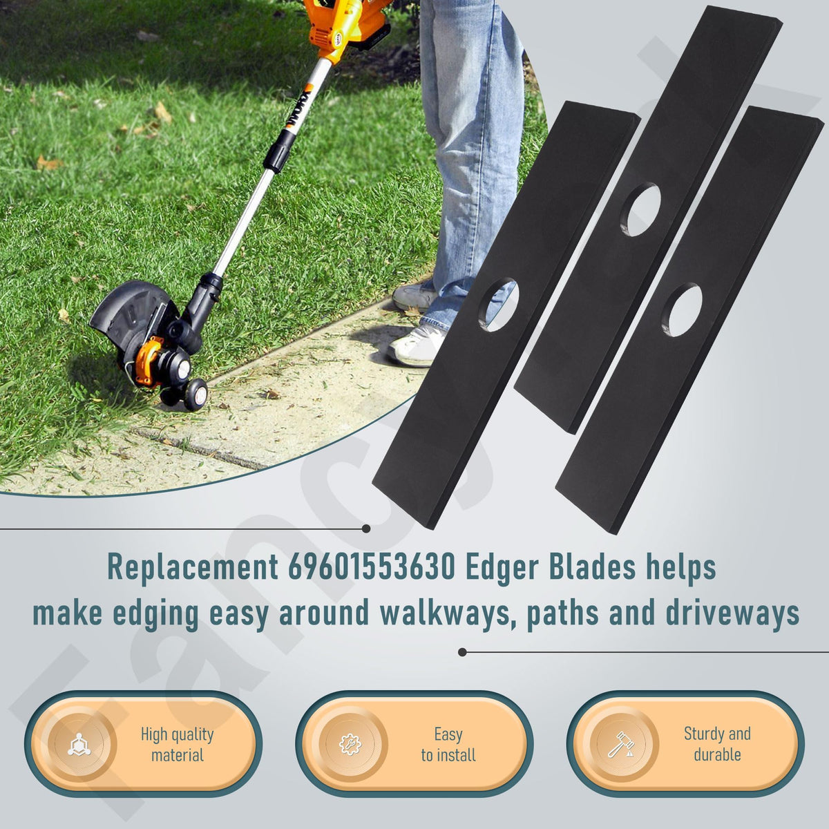 HandyTek Echo-compatible blades fit Echo edger setups seamlessly.