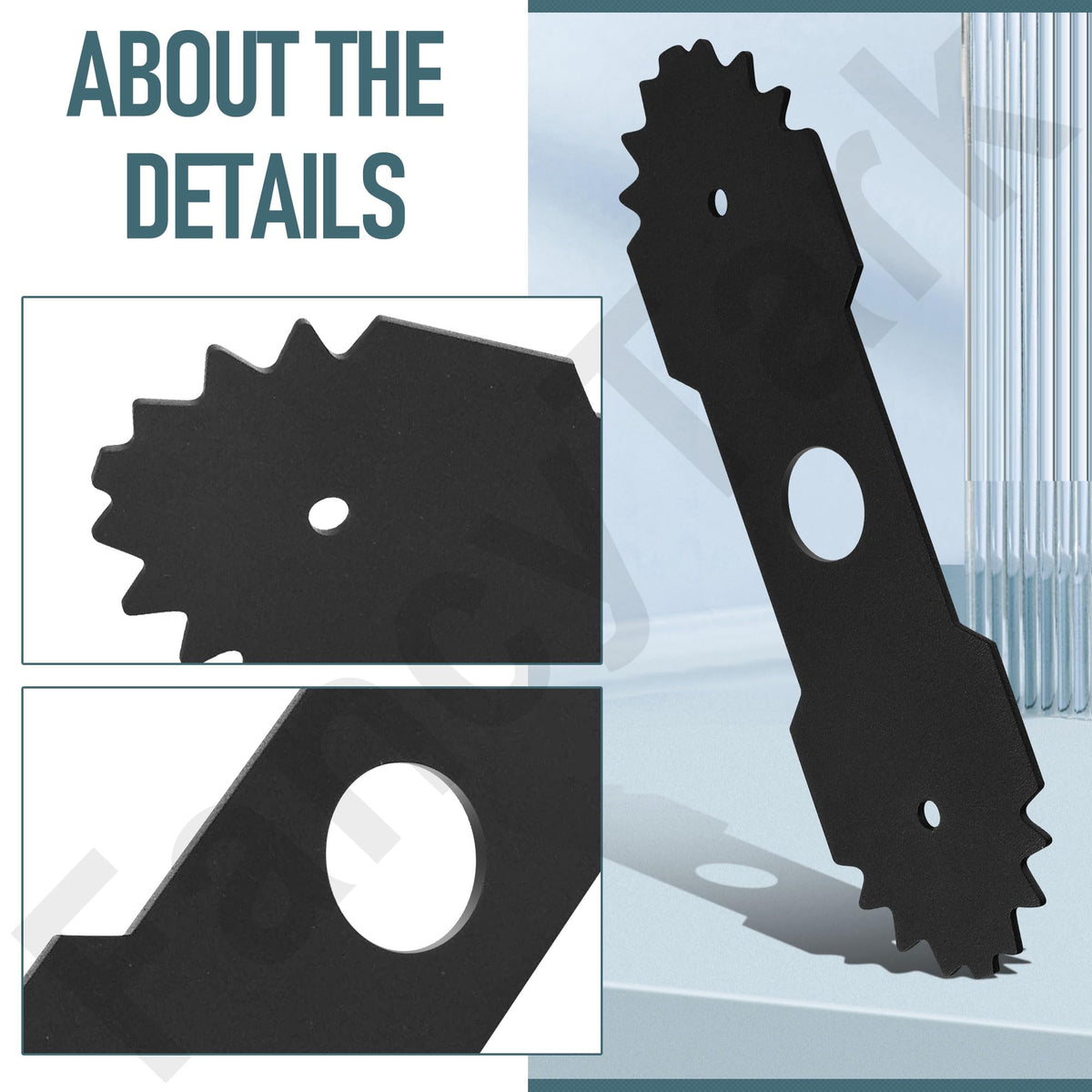 HandyTek edger blade with 1-inch center hole shown fitting Ryobi models.