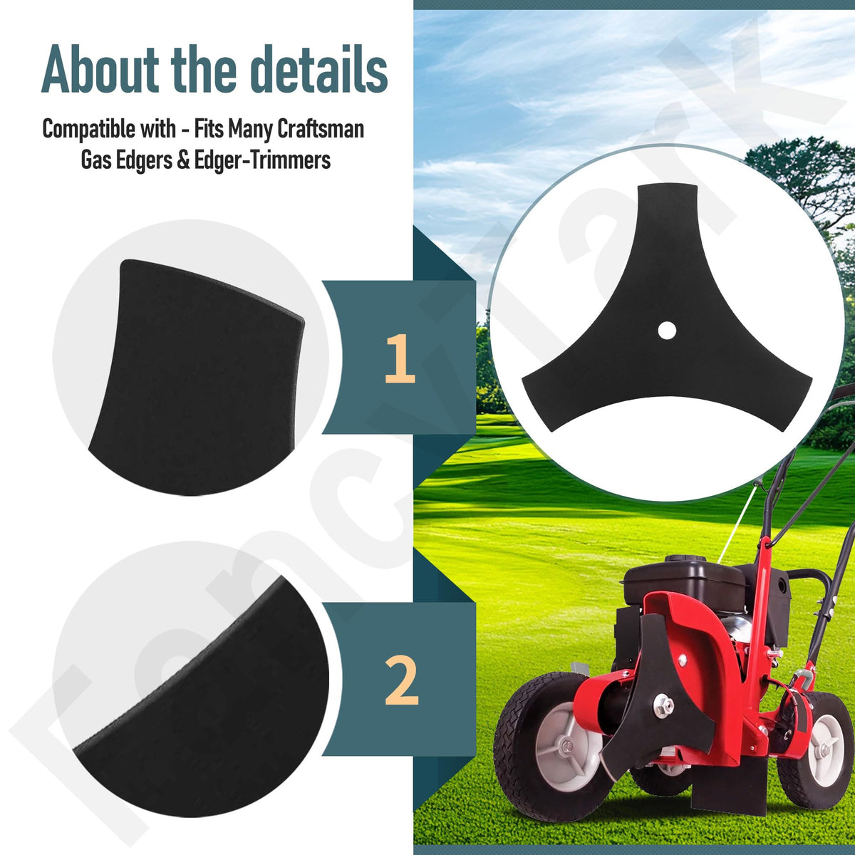 HandyTek high-carbon steel edger blade delivers durable performance against weeds.