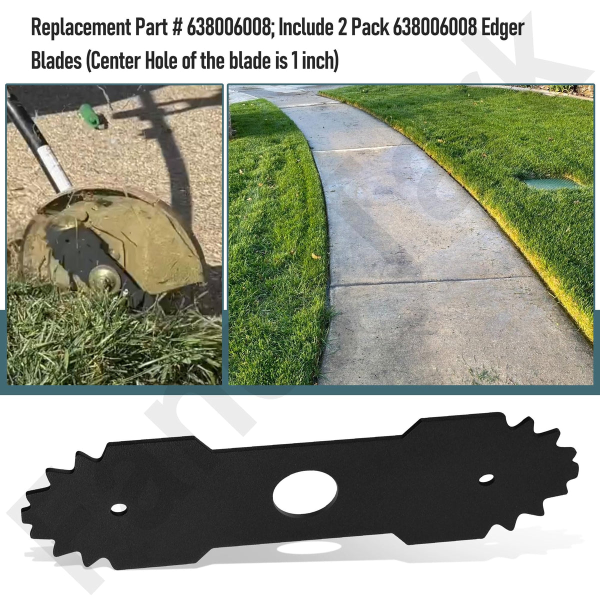 HandyTek blades mounted on a trimmer for clean edging along borders.