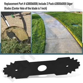 HandyTek blades mounted on a trimmer for clean edging along borders.