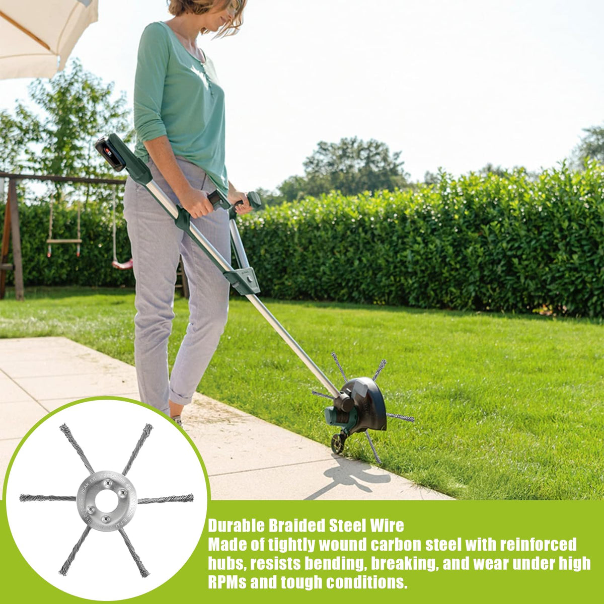 7- and 9-inch blade options for precise edging or rugged brush clearance.