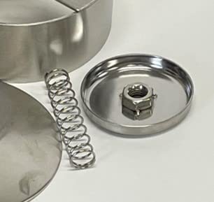 Hanerk XL Burger Press shows 5-5 inch diameter patty ready for standard grills