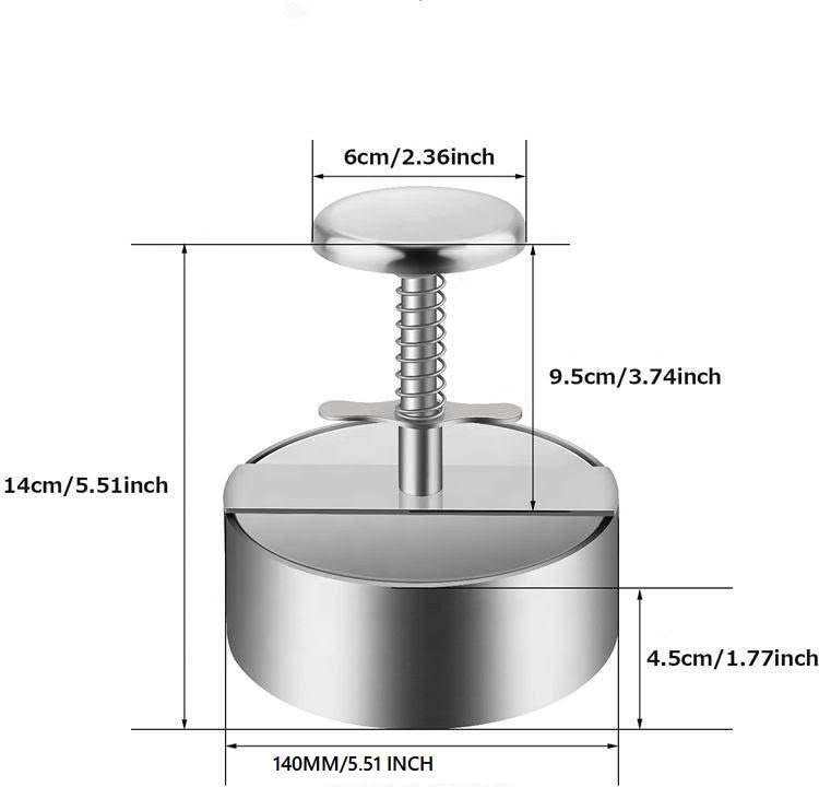 Hanerk XL Burger Press in hand demonstrating comfortable grip for patty shaping