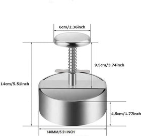 Hanerk XL Burger Press in hand demonstrating comfortable grip for patty shaping