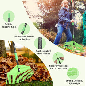 Hangmaicome 16.5-inch wide rake head covers more area.