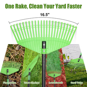 Hangmaicome 23-tine nylon tines glide softly over grass.