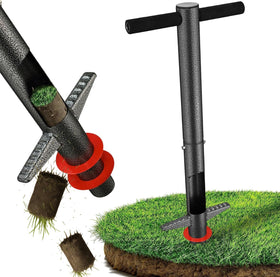 HANGMAICOME bulb planter tool with 34 inch handle for upright planting