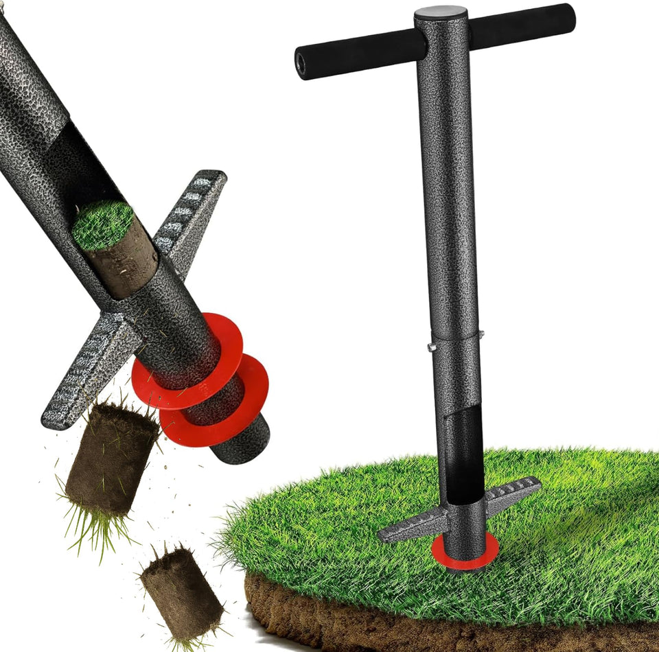 HANGMAICOME bulb planter tool with 34 inch handle for upright planting