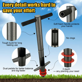 HANGMAICOME all-in-one tool for bulbs turf and transplanting