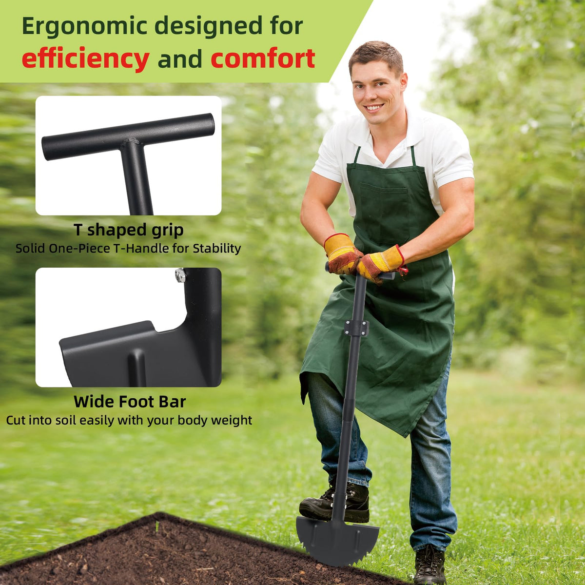Hangmaicome adjustable-height edger extends from 38 to 49 inches for taller users.
