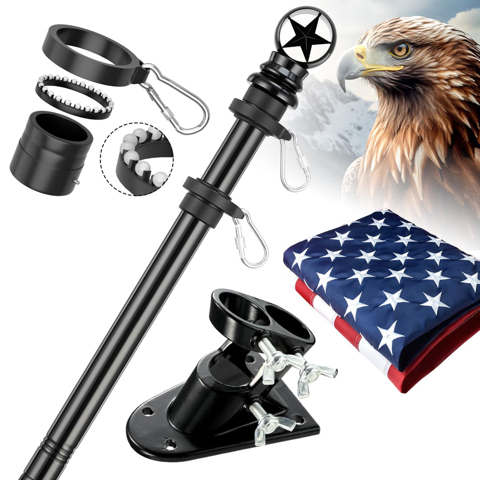 Hangmaicome flagpole kit assembly ready for sturdy outdoor mounting