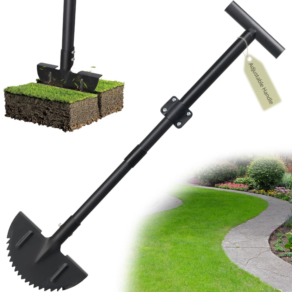 Hangmaicome Half Moon Edger blade closeup highlighting razor-sharp teeth for precise edging.