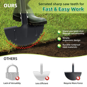 Hangmaicome Half Moon Edger footplate wide view for stable, controlled edging.