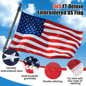 Hangmaicome heavy-duty stainless steel flagpole withstands wind and weather